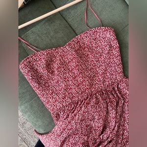 PINS & NEEDLES Urban Outfitters Strapless Red Mini Floral Bustier Dress Lined S